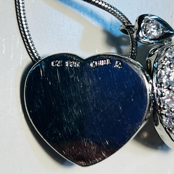 Sparkling Sterling Silver Cubic Zirconia Locket Necklace - Picture 5 of 9